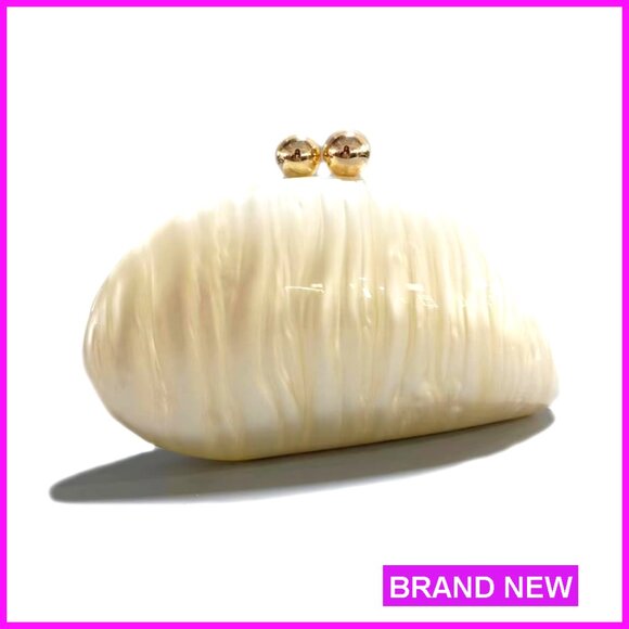 Acrylic Shell Clutch Evening Bag Elegant Glitter Handbag for Wedding Party